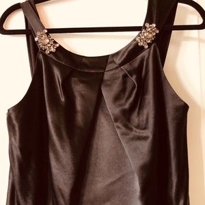 Vera Wang black silk dress with rhinestone detail